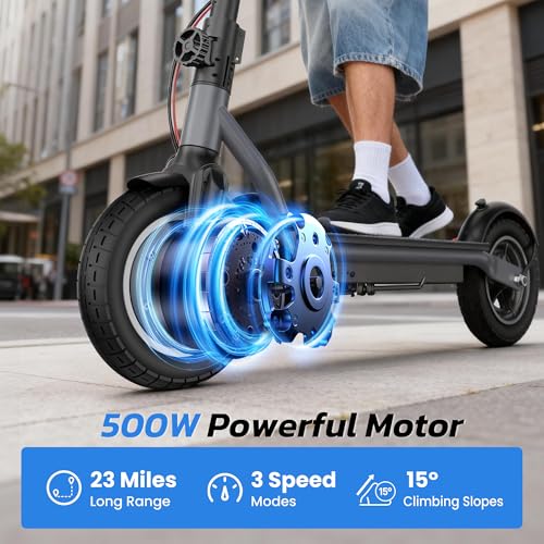 Image of Electric Scooter, 500W /750W Powerful Motor, 22 /25 MPH Top Speed & 23 /28 Miles Range, 9.3 inch /10 inch Tires, Foldable Commuter Scooter for Adults and Teens with Dual Braking,Cruise Control,APP Control