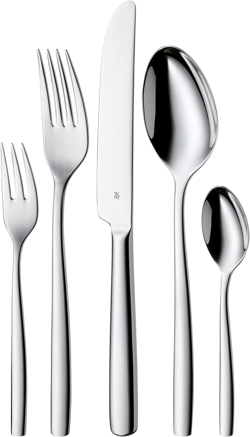 WMF Palma Cutlery Set 30 Pieces for 6 Person Menu Spoon Menu Forks Menu Knife Coffee Spoon Cake Fork Cromargan Stainless Steel Polished Dishwasher Safe