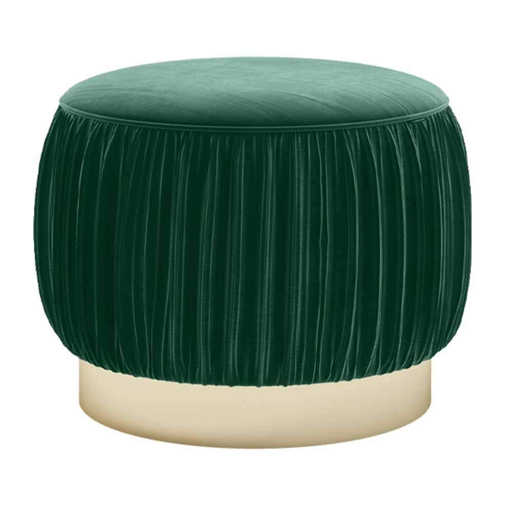 Pouf rouge 40cm rond capitonné, repose-pieds de salon chic et élégant