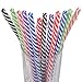 Dakoufish 12 Piece 9 Inch Reusable Plastic Thick Drinking Straws BPA Free Mason Jar Straws transparent small Stripe 6 Colors (ADS004-mix color)