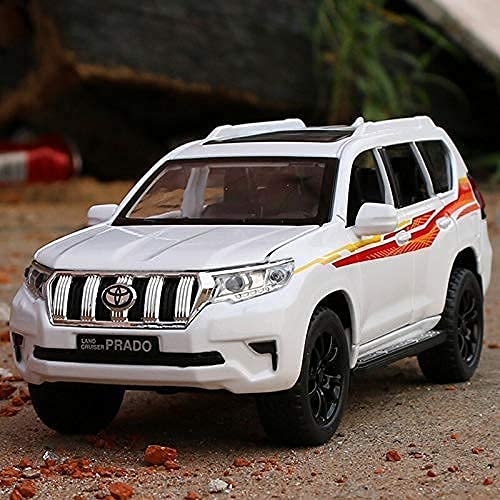 Image of Metal Pull Back Diecast Car SUV 1:32 Land CRUISERPRADO Pull Back Car Model with Sound Light Boys Gifts Toys for Kids【Pack of 1】