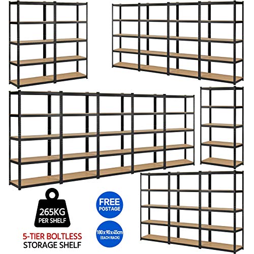 Yaheetech Scaffale in Metallo Garage e MDF con 5