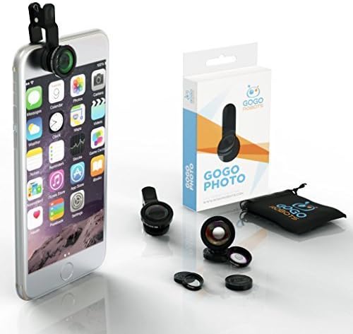 GoGo Robots Lens Kit for iPhone, Android, All Smartphones, (Black) Fisheye, Macro & Wide Lenses are Extremely Sturdy & Easy to Use!