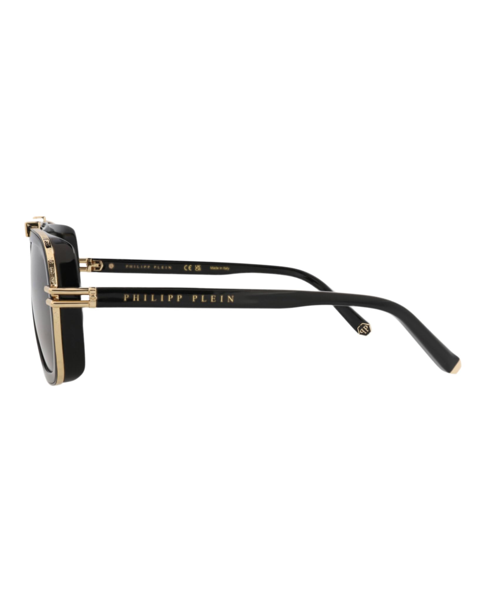 Philipp Plein, GAFAS DE SOL, SPP109V, SHINY BLACK (GREY/GREEN), 57/19/145