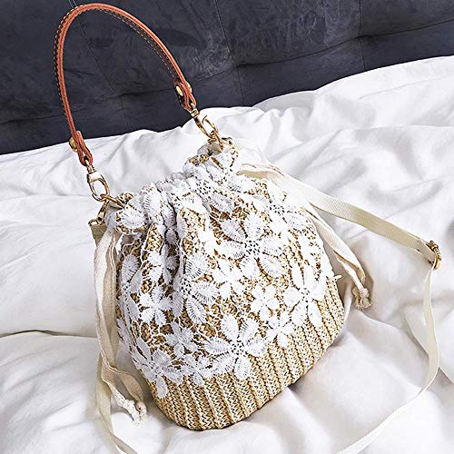 Jessie BHY196184 Women Drawstring Straw Bucket Bag Hobo Shoulder Bag Summer Beach Hand Woven Crossbody Bag thumb #5