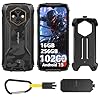 Ulefone RugKing 4 Pro Rugged Smartphone, 16GB+256GB/2TB TF, 10200mAh Dock Charging Android 15 48MP Waterproof Camera, 120Hz 6.56" Tough Screen, 4G SIM Free Mobile Phone Unlocked 3-Card Slot NFC Black