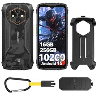 Ulefone RugKing 4 Pro Rugged Smartphone, 16GB+256GB/2TB TF, 10200mAh Dock Charging Android 15 48MP Waterproof Camera, 120Hz 6.56" Tough Screen, 4G SIM Free Mobile Phone Unlocked 3-Card Slot NFC Black