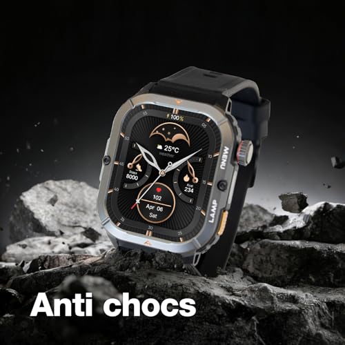 Montre connectée homme écran AMOLED 1.95 pouces avec appel Bluetooth - 5