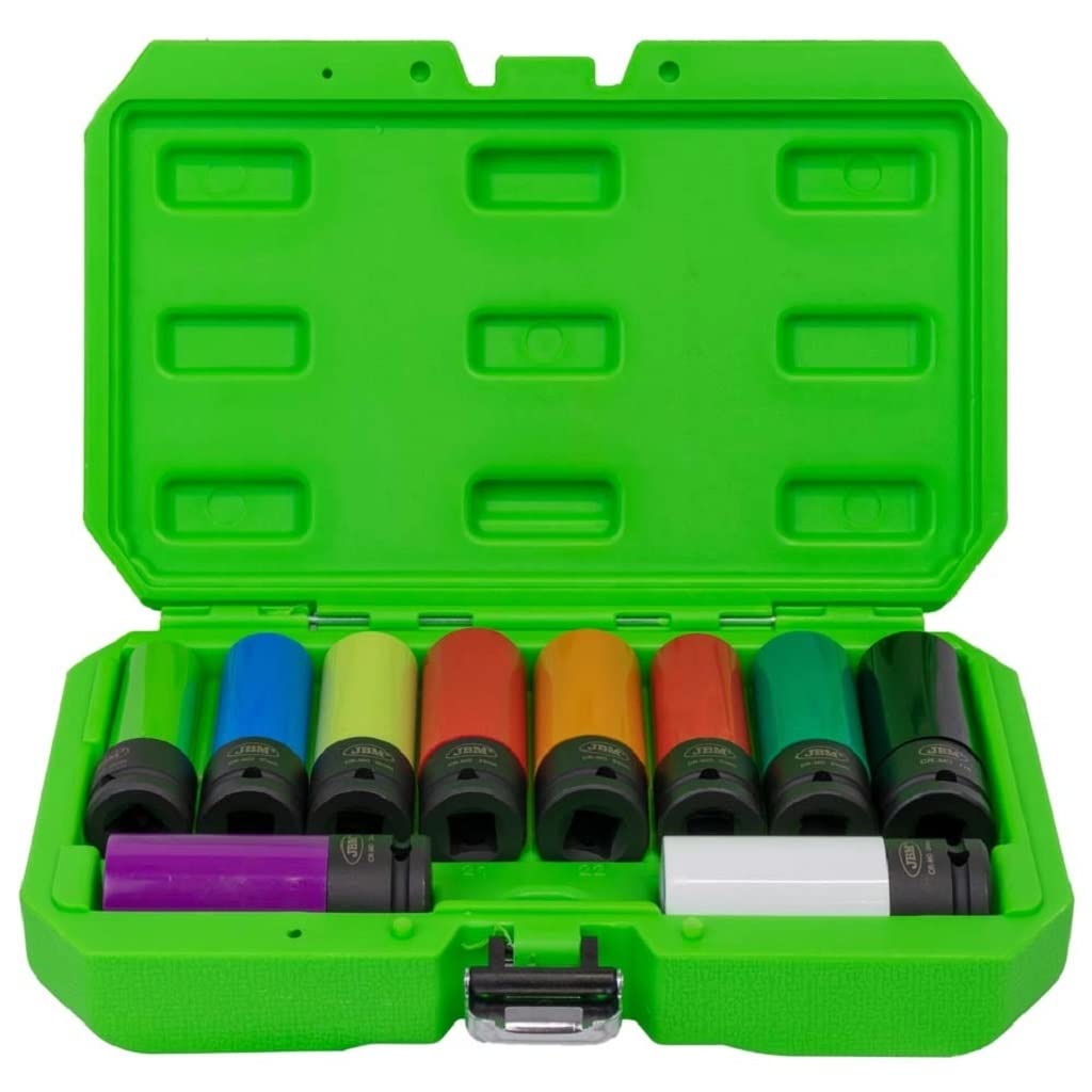 JBM 53988 Vasos Impacto De Especial Extracción Ruedas, 1/2"Hilo, 10 pcs