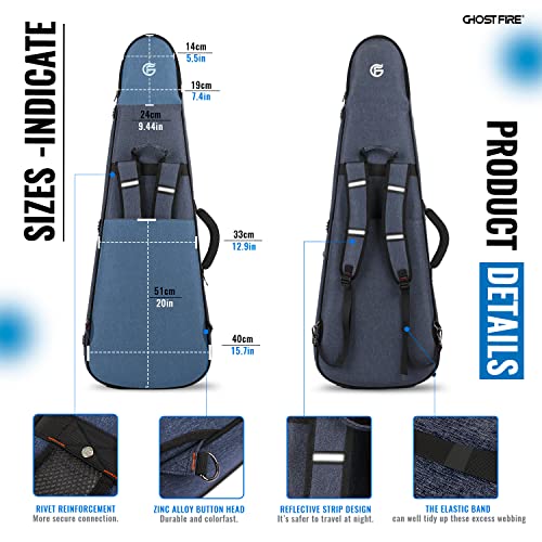 Ghostfire High-End Electric Guitar Gig Bag Super Thick Fit St/Tl ，Lp/Sg An Expansion Package Is Attached (Electric Guitar Gig Bag-Blue) #TOP3