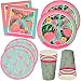 Flamingo Party Supplies Dinnerware Set 24 9" Plates 24 7" Plates 24 9 Oz Cups 50 Luncheon Napkins Pink Summer Tropical Flamingos Pool Luau Beach Birthday Disposable Tableware Decorations Gift Boutique