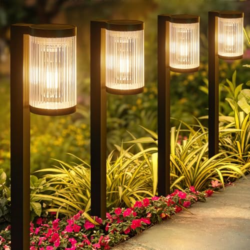 ELECLINK Solar Pathway Lights Outdoor, 6 Pack Upgraded Outdoor Solar