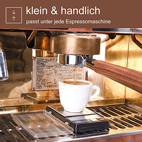 Kaffeewaage mit Timer - Espresso waage inkl. Batterien - Exakte Feinwaage mit Countdownfunktion - Espressowaage - Küchenwaage - Coffee Scale by JoeFrex