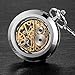 VIGOROSO Mens Classic Steampunk Pocket Watch Gold Skeleton Hand Wind Mechanical Watches in Box