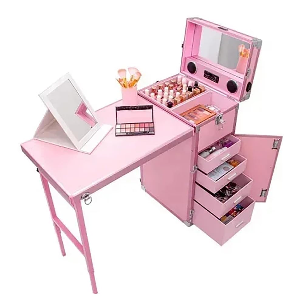 Table de manucure pliable grand format avec bureau d'ongles professionnel étendu