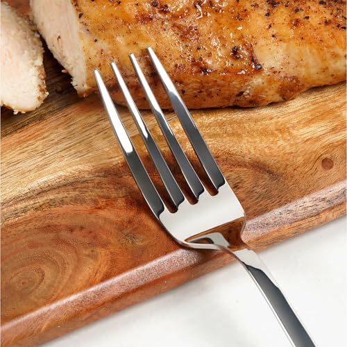Image of Meyer 6pcs High-Gloss Stainless Steel Tea Fork Set - Durable, Corrosion-Resistant, Non-Toxic, Heat and Stain Resistant I Length 14cm, Thickness 2mm