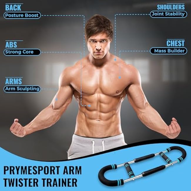 Twister Arm Trainer 40¨C100LB | Adjustable Resistance Levels | Heavy-Duty Chest & Arm Workout Equipment | Portable Power Bar with Detachable Design | Home Gym Fitness Tool for Men & Women