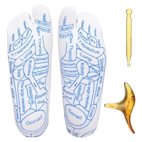 WanZEXine Reflexology Socks with Tools, Reflexology Socks Massage Socks Acupressure Socks, Reflexology Chart Socks with Trigger Point Massage Tool, Pressure Point Socks for Foot Massage (Men) Cover