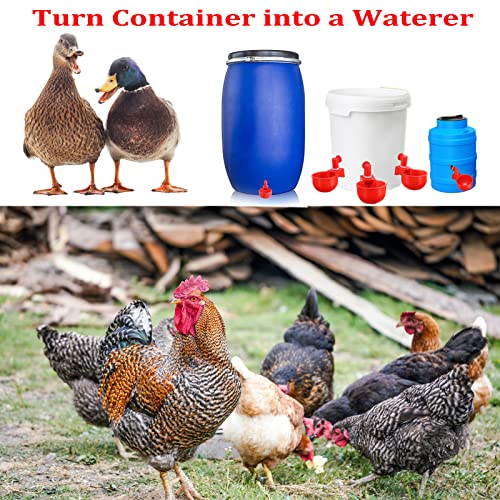 Chicken Waterer Cups-8 Pack Automatic Chicken Waterer for Poultry,Chicken Water Feeder,Chick Feeder for Chicks,Duck,Geese,Turkey and Bunny with Dill Bit (8)