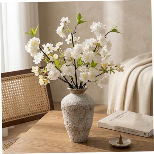Branches de fleurs cerisier artificielles blanches au design epure