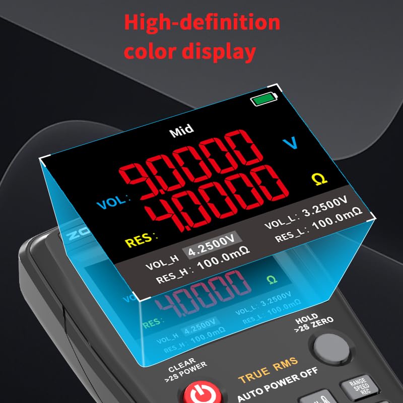 Close-up of the ZOYI ZT-XR1's high-definition color display