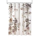 Madison Park Cassandra Cotton Percale Bathroom Shower, Printed Floral Design Modern Shabby Chic Privacy Bath Fabric Curtains, 72'x72', Blush (MP70-6717)