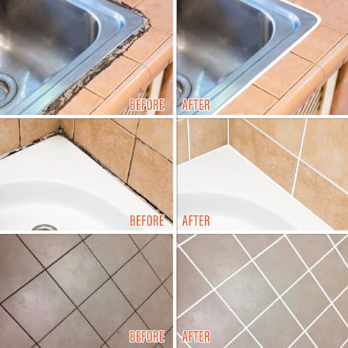 Grout Repair Kit White, 2 Pack Tile Grout, Fast Drying Grout Filler Repair Tubes