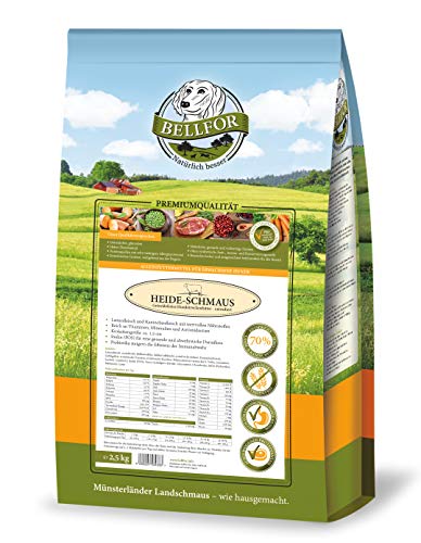 Bellfor Heide-Schmaus Trockenfutter-Set für Australian Shepherd, 3,2 kg, getreidefrei, glutenfrei, hoher Fleischanteil mit Weidelamm und Wildkaninchen, ohne synthetische Zusätze