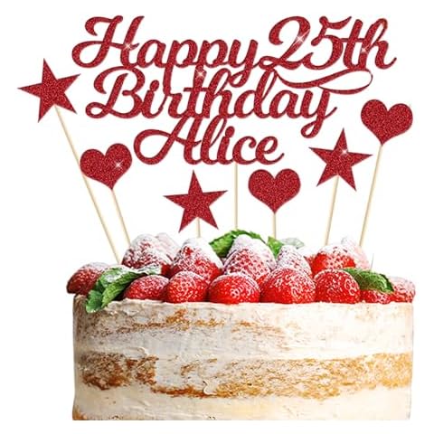 Custom Happy Birthday Cake Topper with Stars and Hearts Cover