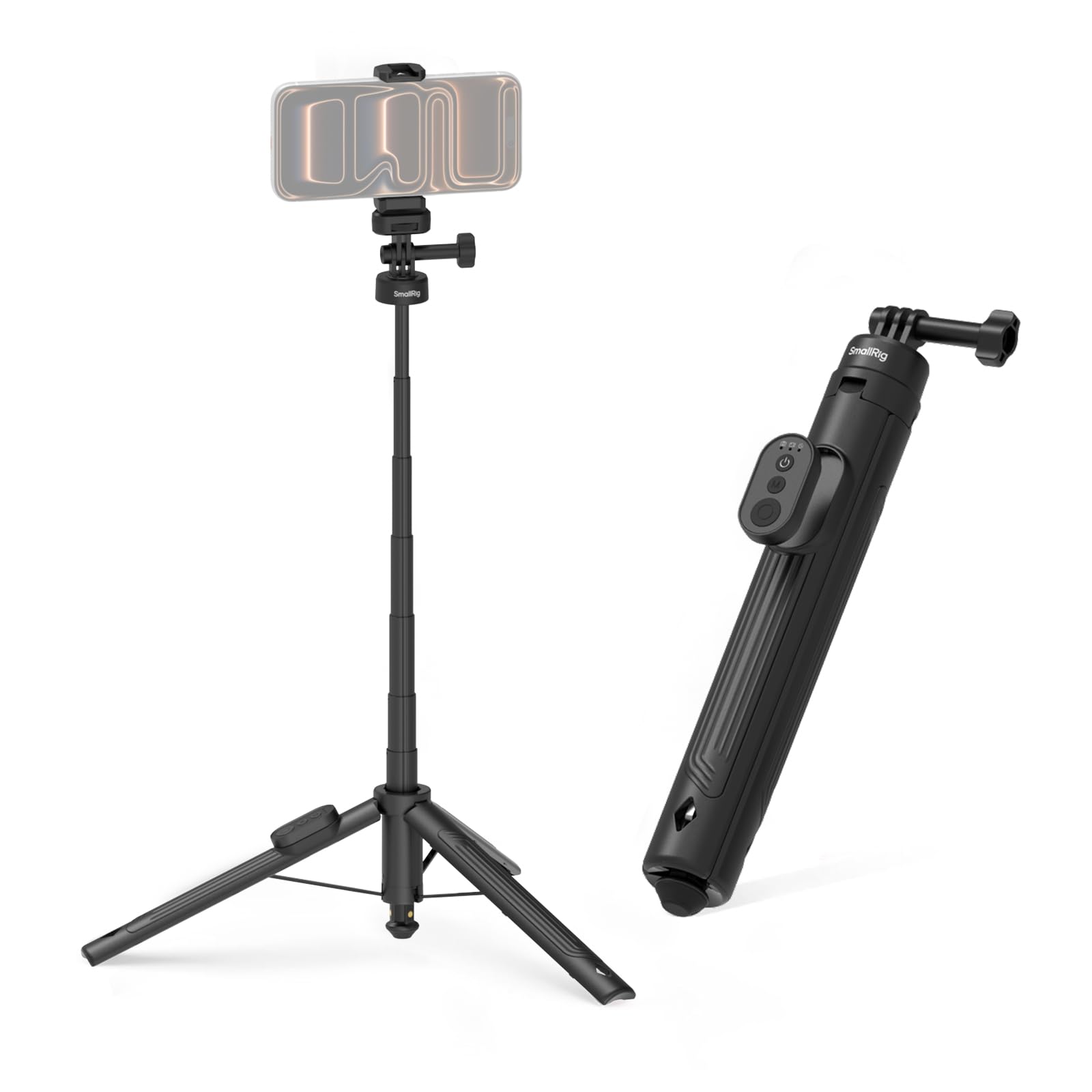 SmallRig 59 Selfie Stick Tripod with Remote Phone Clamp Extendable Tripod Stand for DJI Osmo Action 6 5