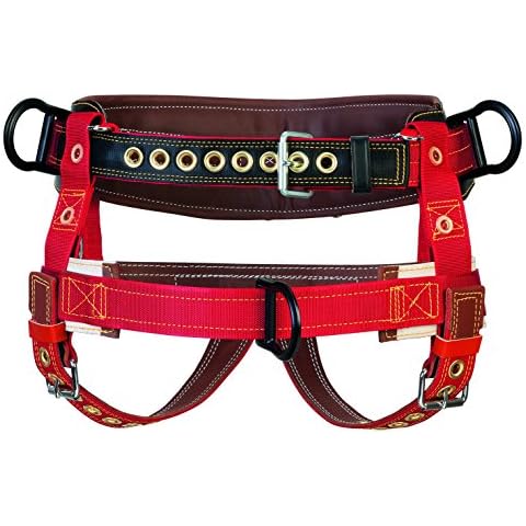 Weaver Piel WLC 330 sillín una DEE Flotante con 2 "Nailon con Correas para piernas - 08-01040-XL, Marrón/Rojo Cover