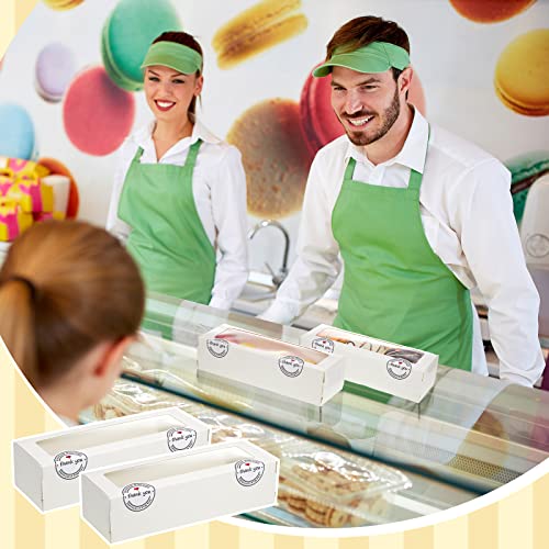 Sherr 100 Pcs Macaron Boxes With Window White Macaron Gift Box With 200 Pcs Stickers Long Baking Boxes Rectangle Treat Boxes For Desserts Macaroon Pastry Packaging Container For Cookies Chocolate #TOP4