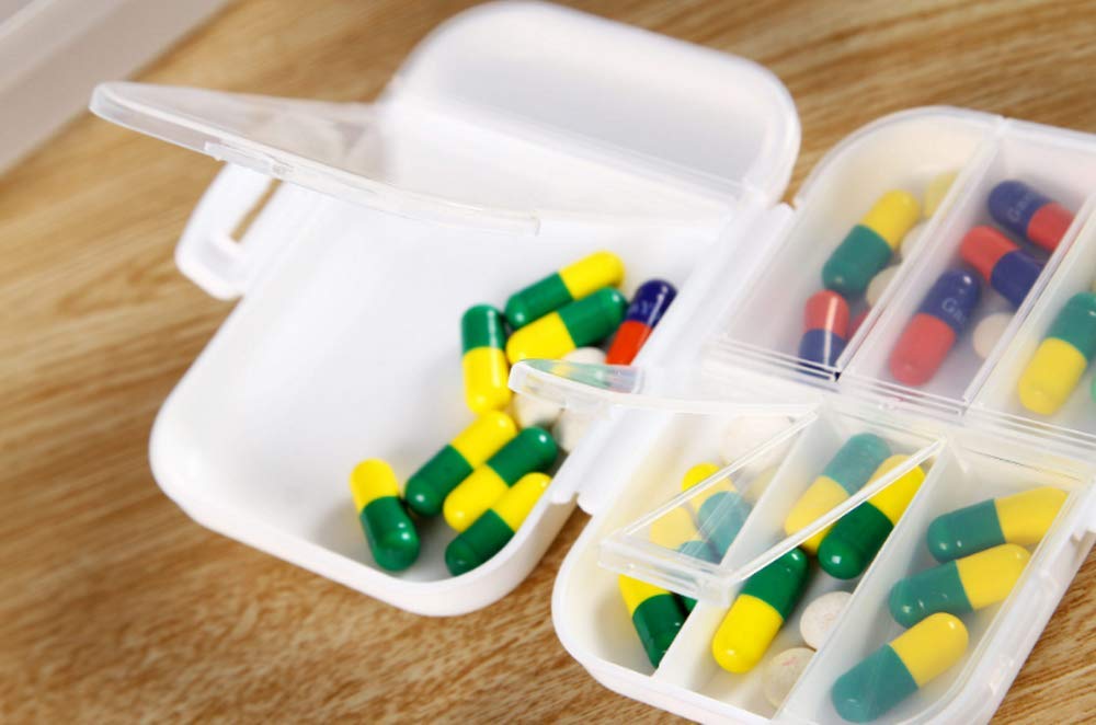 DAYISH 7 Day Weekly Tablet Medicine Storage Box with Compartments/Pill Dispenser Container Organizer Medicine Box Removable 8 Compartments (1 Pack, 8 Slots Box) 3