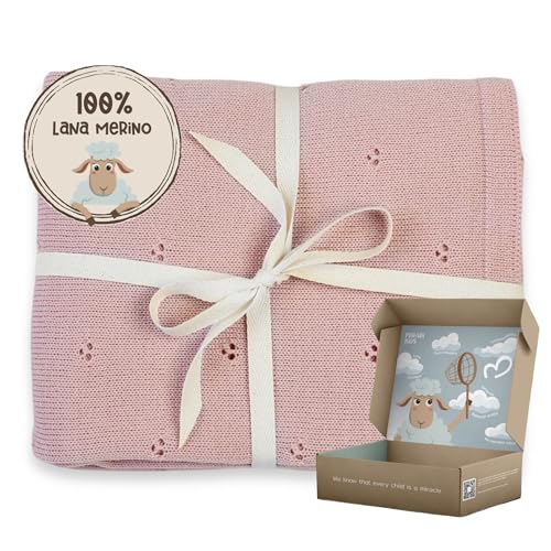MIRARI Kids ® Coperta Neonato in Lana Merino 100% - 75x100 cm Coperta Lana - Coperta Neonato Lana - Coperta Culla Neonato Invernale - Copertina Neonate - Copertina in Lana per Neonato a
