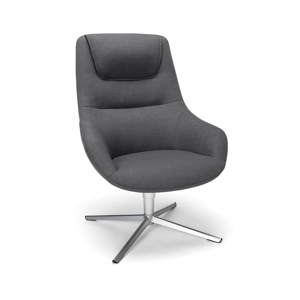 HON BASYX Pique Upholstered Accent, Round Club Chair, Charcoal