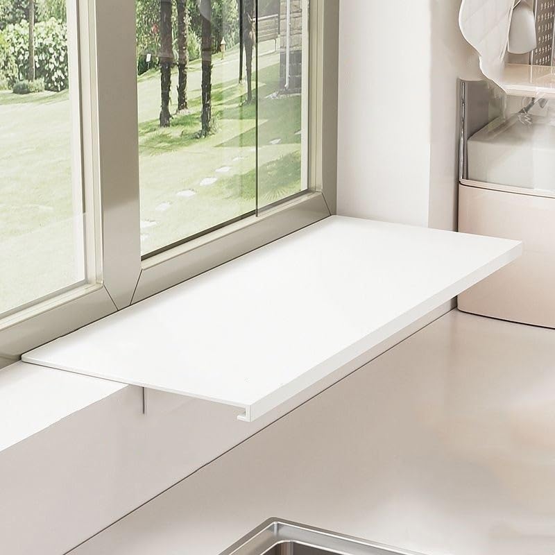 Rallonge de rebord de fenêtre magnétique en acier carbone blanc 60x20cm