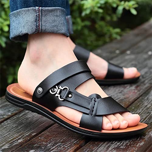 Men's Toe Sandals Fashion Beach Shoes Slippers Leather Sandals(43)2