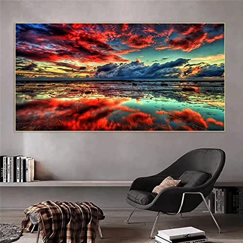 Art imprimer des photos paysage coloré sur toile haut de gamme 90x180cm sans cadre