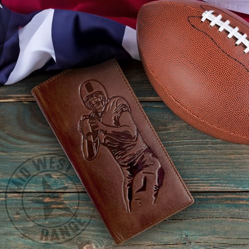 Quarterback Rodeo Leather Wallet for Men, RFID Tall Bifold Zipper Wallet, Full-Grain Leather, Multi-Card Slots3