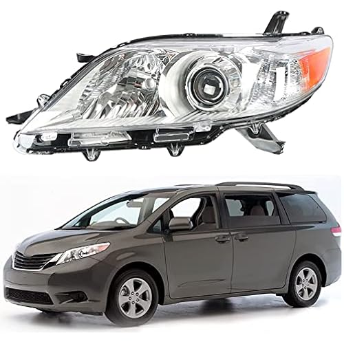 labwork Headlight Assembly Replacement for Toyota Sienna 2011-2018 Amber Corner Projector Headlamp for Driver Side