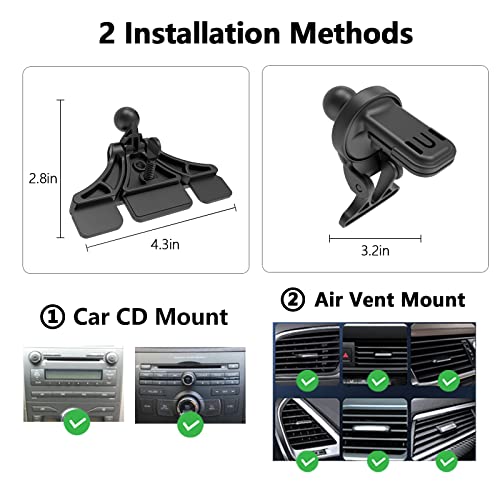 Cd Slot Magnetic Wireless Car Charger Mount For Iphone 12/13/14 Pro/Pro Max Series,With Qc3.0 Adapter, 15W/10W/7.5W For Magsafe Wireless Fast Car Charger Mount With Air Vent Clamp & Cd Slot #TOP5