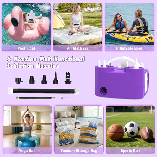Image of ID IDAODAN 4-in-1 Electric Balloon Pump with Triple Nozzles, Dual Motor Balloon Inflator & Deflator for Latex, Foil & 260Q Balloons