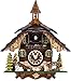 Cuckoo Palace Saint Bernard Chalet Cuckoo Clock – 32 cm Quartz Clock, Traditional Black Forest House Design, Brown