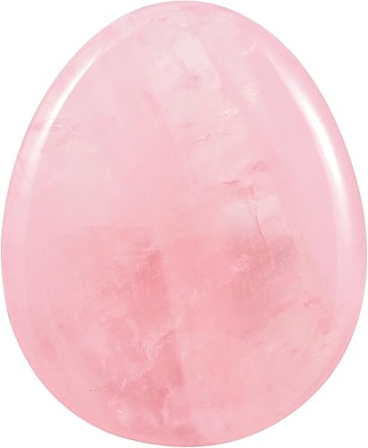 Piedra natural de cuarzo rosa para el pulgar, tallada a mano, piedras de bolsillo de lágrima de cristal curativo para aliviar la ansiedad y el estrés