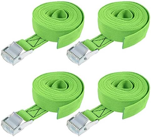 sourcing map Tie Down Strap Cam Buckle Lashing Strap 1" x 5Ft 550lb 250Kg Load Polypropylene for Moving Securing Cargo, Blue, Pack of 4