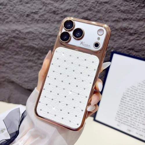 Coque iPhone 14 Pro Max anti rayure objectif paillettes blanche