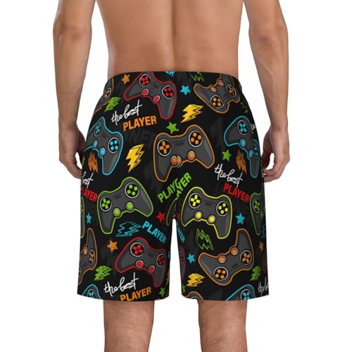 Game Mens Swim Trunks Quick Dry Swim Shorts with Mesh Lining Breathable Men's Beach Pants Swimwear Bathing Suits,4