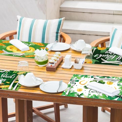 Set de table Saint-Patrick trèfle rectangulaire déco table salle à manger