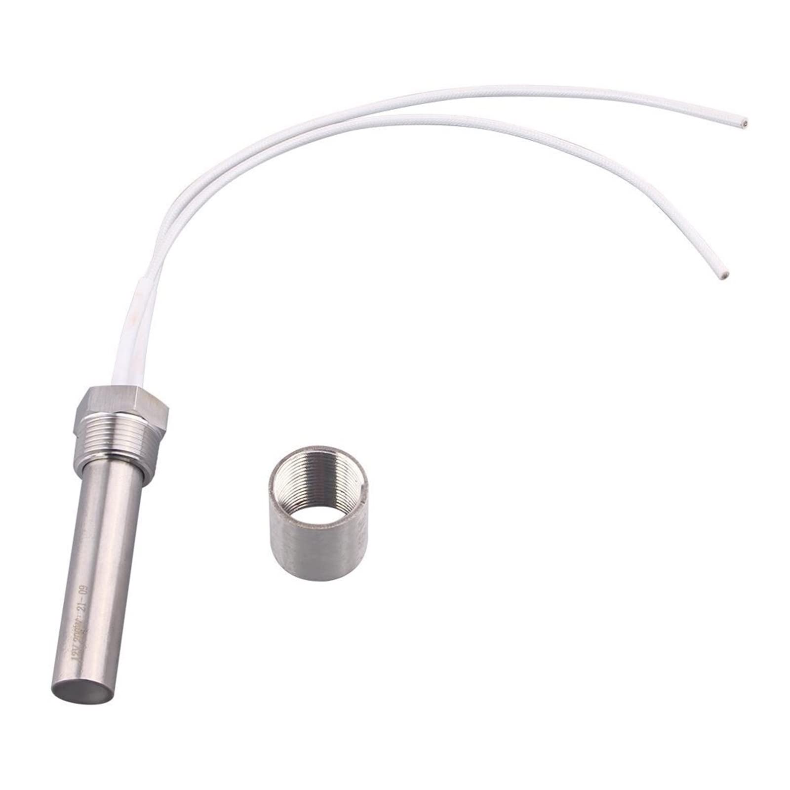 Grzałka kartridżowa 3/10.2 cm Grzałka z gwintem 12 V/24 V zanurzenie element grzewczy DC rura elektryczna 100 W 150 W 200 W 300 w SUS304 (z nakrętką zabezpieczającą, 12 V, 200 W)