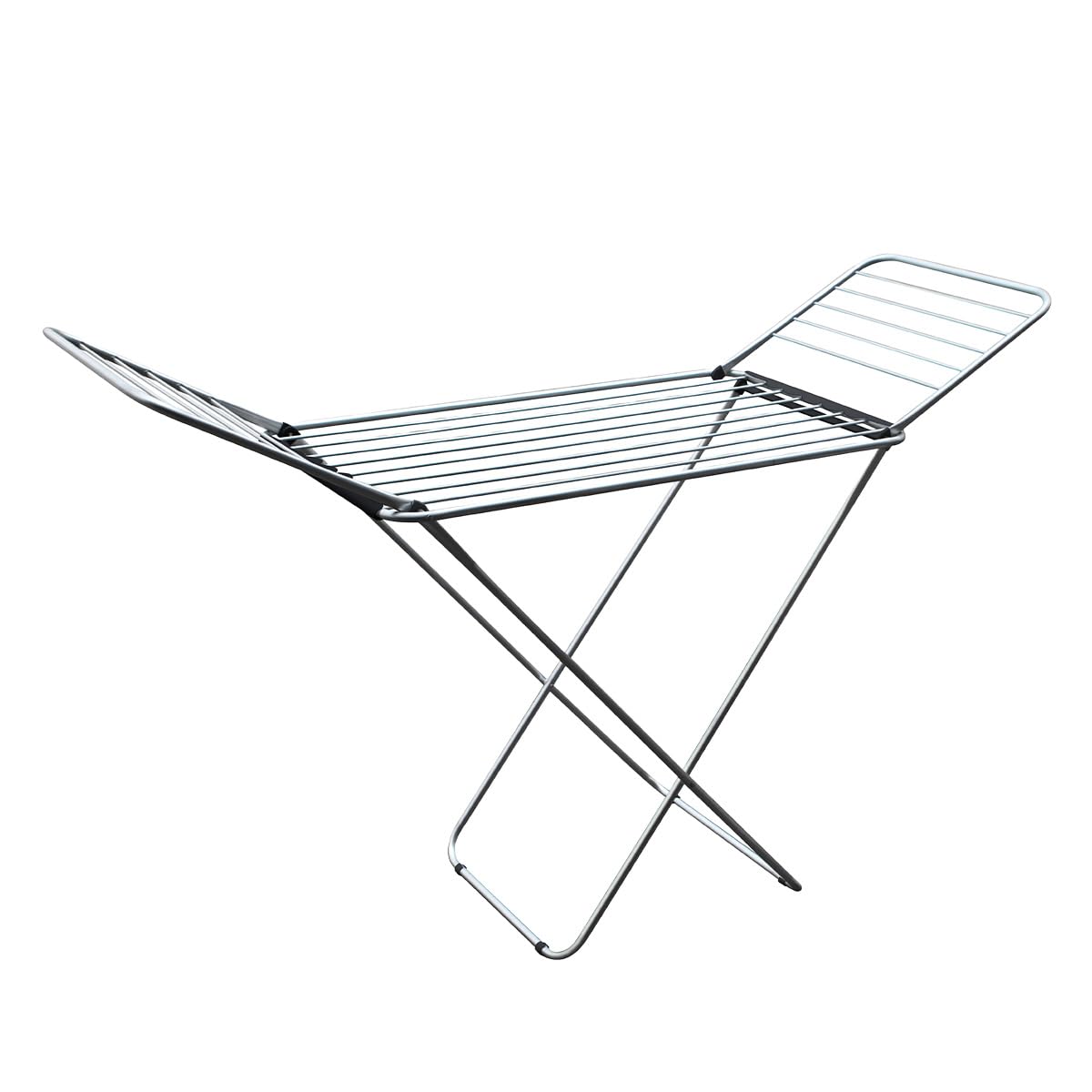 Amig - Foldable Clothes Airer with Wings Mod. Aeria AirFlow - Aluminium and Steel - Clothes Dryer - Easy to Set Up and Fold - 18 m Drying Space - Size 176x55x92 cm - Colour Silver/Black